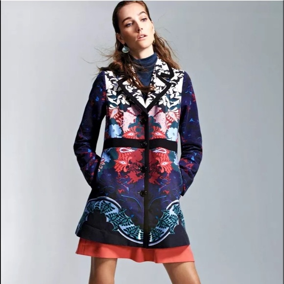 Elevenses Coat Slim Tailored black blue Stretch 10 - Picture 4 of 6